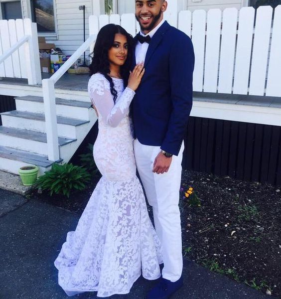 2016 white full lace prom dresses sheer long sleeves mermaid backless evening gowns arabic formal party special occasion dresses, Black
2016 white full lace prom dresses sheer long sleeves mermaid backless evening gowns arabic formal party special occasion dresses, Black