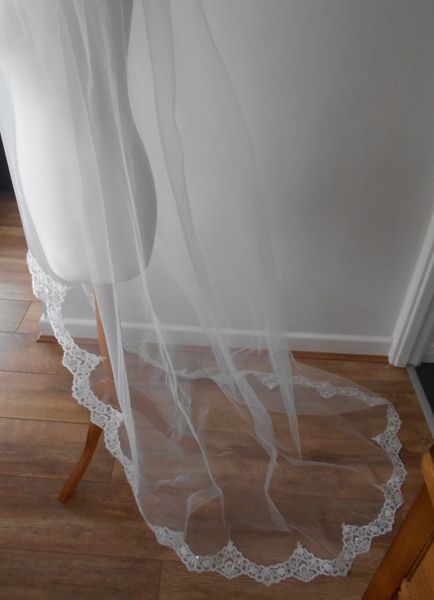new elegant luxury sale chapel white ivory lace applique veil mantilla bridal head pieces for wedding dresses, Black
new elegant luxury sale chapel white ivory lace applique veil mantilla bridal head pieces for wedding dresses, Black