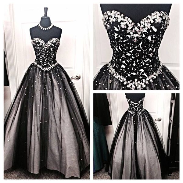new black and white tulle ball gown evening dresses 2020 crystal beaded rhinestones a line lace up prom dresses runway red carpet dresses, Black;red
new black and white tulle ball gown evening dresses 2020 crystal beaded rhinestones a line lace up prom dresses runway red carpet dresses, Black;red