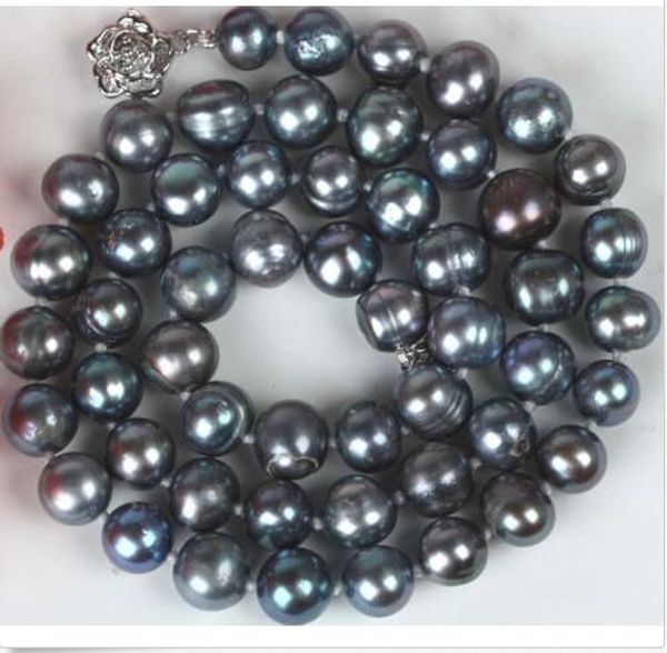 new fine huge pearls jewelry wholesale 9-10mm black pearl necklace 19inches 925silver
new fine huge pearls jewelry wholesale 9-10mm black pearl necklace 19inches 925silver