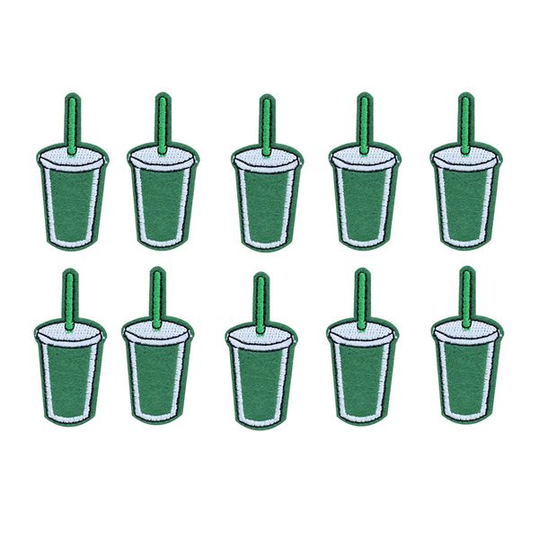10pcs green drink embroidery patches for clothing bags iron on transfer applique patch for garment jeans diy sew on embroidery badge, Black
10pcs green drink embroidery patches for clothing bags iron on transfer applique patch for garment jeans diy sew on embroidery badge, Black