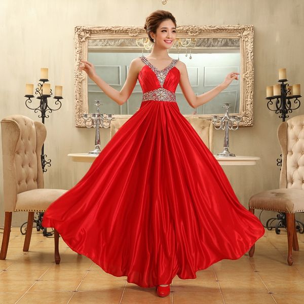v neck beaded taffeta long bridesmaid dress 2016 elegant bridesmaids' formal dresses floor length evening dress, White;pink
v neck beaded taffeta long bridesmaid dress 2016 elegant bridesmaids' formal dresses floor length evening dress, White;pink