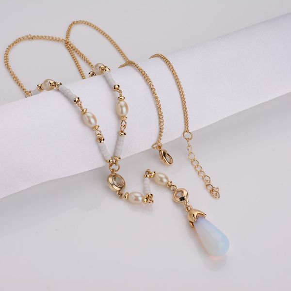 2017 fashion unique long moonlight stone pendant necklace pearl beaded statement necklaces geometry choker jewelry for women, Silver
2017 fashion unique long moonlight stone pendant necklace pearl beaded statement necklaces geometry choker jewelry for women, Silver