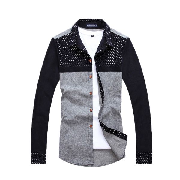 wholesale-summer fashion 2016 polka dot patchwork long sleeve cotton shirts for men casual dress men shirts camisa social maculina men45, White;black
wholesale-summer fashion 2016 polka dot patchwork long sleeve cotton shirts for men casual dress men shirts camisa social maculina men45, White;black