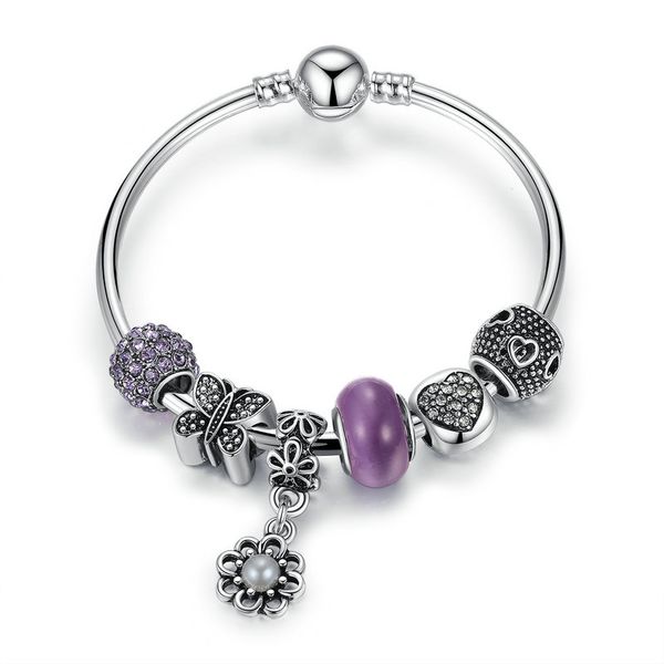 Самые новые браслеты шарма Pandora с бисером с бабочками Charms Purple CZ Sun Flower Pearl Dangles DIY Bangl
Самые новые браслеты шарма Pandora с бисером с бабочками Charms Purple CZ Sun Flower Pearl Dangles DIY Bangl