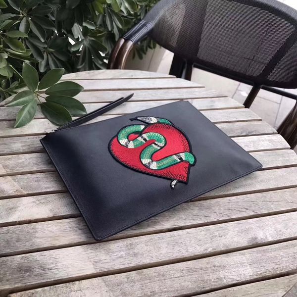 famous brand snake flower embroidery men women handbags clutch bags cowskin genuine leather with zipper
famous brand snake flower embroidery men women handbags clutch bags cowskin genuine leather with zipper