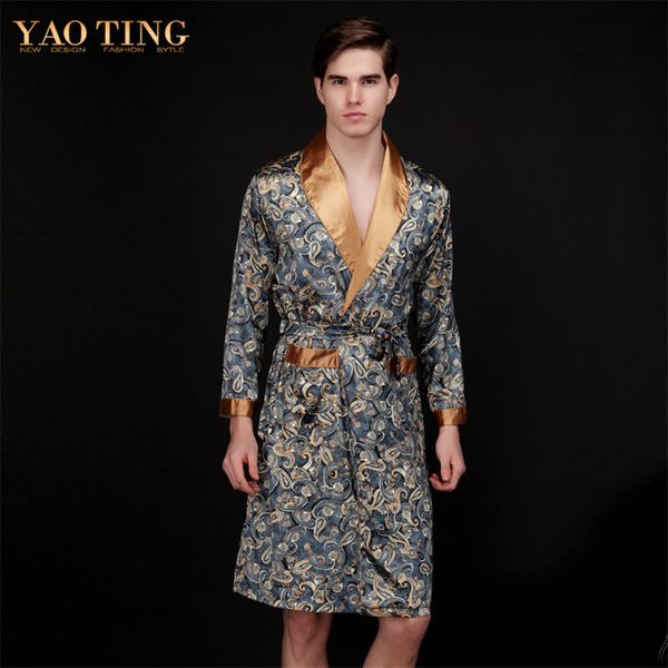 wholesale-mens faux silk satin pajamas 2016 new fashion sleepwear robe bathrobe nightgown soft full-sleeve nightwear, Black;brown
wholesale-mens faux silk satin pajamas 2016 new fashion sleepwear robe bathrobe nightgown soft full-sleeve nightwear, Black;brown