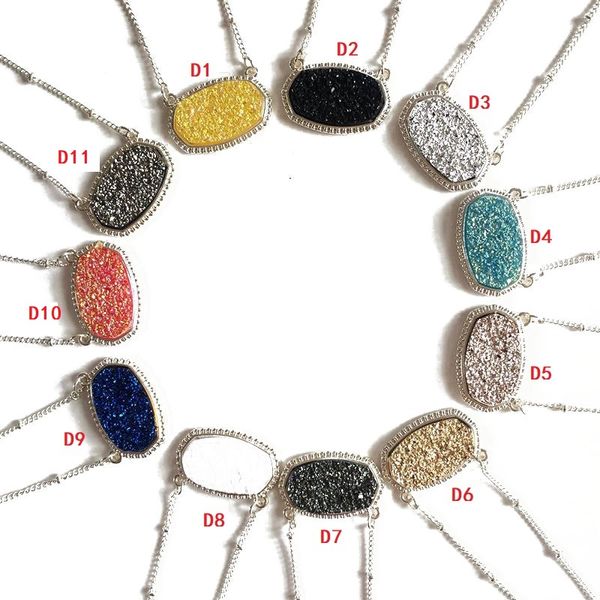 New 11 colors Druzy Drusy Necklace Silver Gold Plated Oval Hexagon Geometry crystal Necklaces Best for Lady
New 11 colors Druzy Drusy Necklace Silver Gold Plated Oval Hexagon Geometry crystal Necklaces Best for Lady