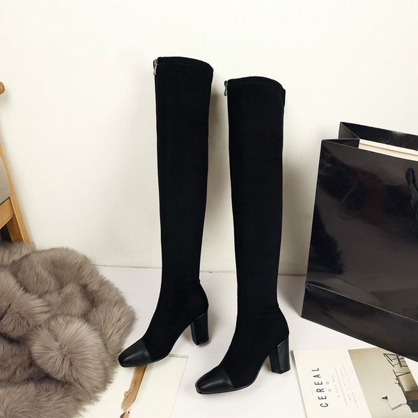 2017 women boots super warm zipper fashion winter shoes square high heel round toe lace up over the knee boots size 34-39, Black
2017 women boots super warm zipper fashion winter shoes square high heel round toe lace up over the knee boots size 34-39, Black