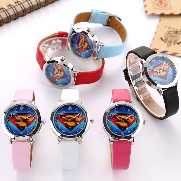 cartoon beautiful superman style dial children students boy's girl's leather quartz wrist watch, Slivery;brown
cartoon beautiful superman style dial children students boy's girl's leather quartz wrist watch, Slivery;brown