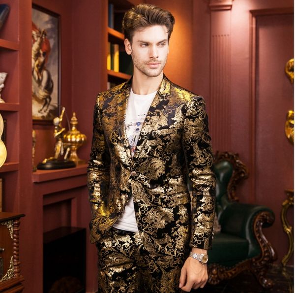 senior designer gold print suit 2016 fashion golden coat brand wedding suit cultivate one's morality men's autumn winter jacket, White;black
senior designer gold print suit 2016 fashion golden coat brand wedding suit cultivate one's morality men's autumn winter jacket, White;black