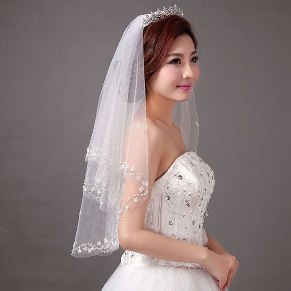 new fashion real image beaded edge 2t without comb lvory white elbow wedding veil bridal veils, Black
new fashion real image beaded edge 2t without comb lvory white elbow wedding veil bridal veils, Black