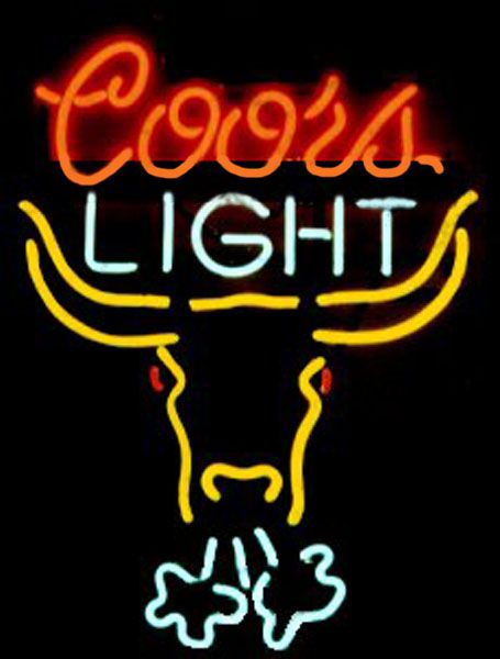 

coors light breathing bull neon sign custom handmade real glass tube store beer bar ktv club pub advertising display neon signs 15"x19