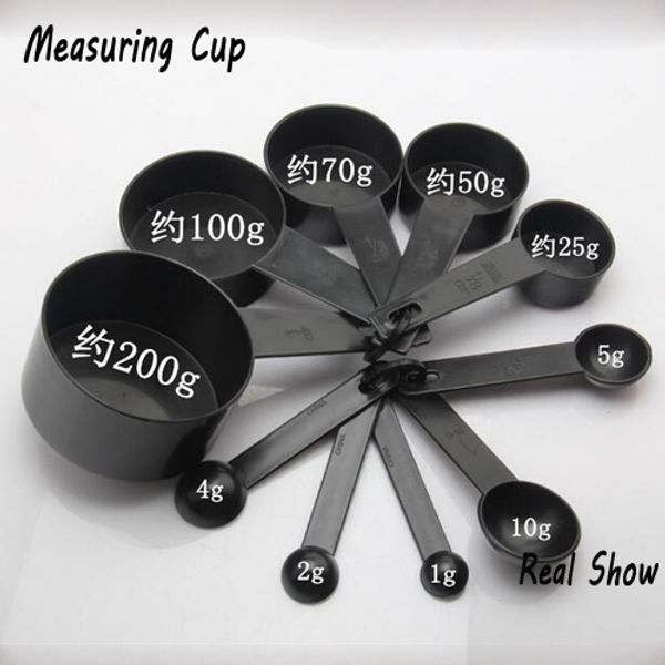baking tools, black 10 sets of exquisite measuring spoons, ten spoons with scale sets, plastic cup combination
baking tools, black 10 sets of exquisite measuring spoons, ten spoons with scale sets, plastic cup combination