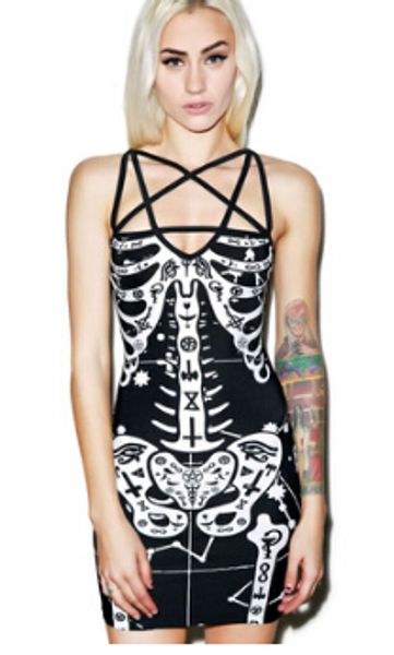 Halloween Party Dresses Women Bones Printed Black Sleeveless Dress Sexy Costumes
Halloween Party Dresses Women Bones Printed Black Sleeveless Dress Sexy Costumes