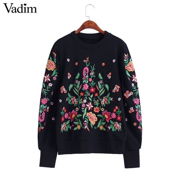 wholesale- women vintage flower embroidery sweaters long lantern sleeve o neck black pullovers winter autumn retro loose sw1202, White;black
wholesale- women vintage flower embroidery sweaters long lantern sleeve o neck black pullovers winter autumn retro loose sw1202, White;black