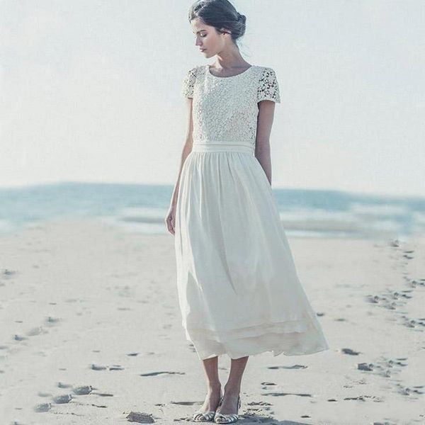 laure de sagazan short beach bohemia 2020 new bride wedding dresses lace chiffon cap sleeves tea length bridal gowns robe de mariee 032, White
laure de sagazan short beach bohemia 2020 new bride wedding dresses lace chiffon cap sleeves tea length bridal gowns robe de mariee 032, White