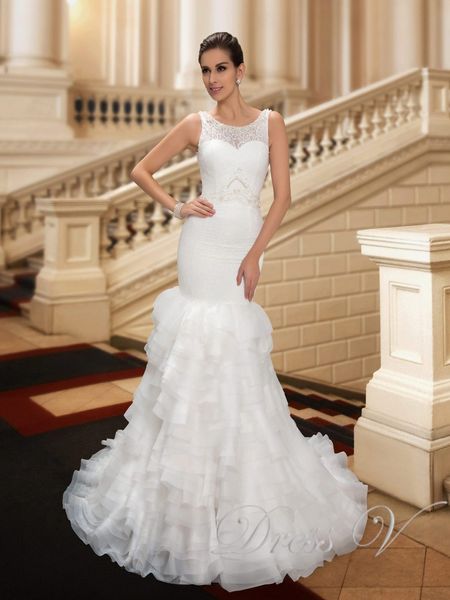New Arrival Mermaid Lace Wedding Dresses 2020 Scoop Sleeveless Ruffles Organza Beaded Bridal Gowns Vestidos De Noiva Plus size Custom Made
New Arrival Mermaid Lace Wedding Dresses 2020 Scoop Sleeveless Ruffles Organza Beaded Bridal Gowns Vestidos De Noiva Plus size Custom Made