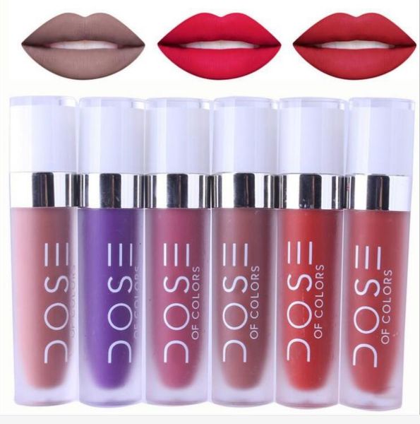 

Dose Of Colors Liquid Matte Lipsticks 12 Colors Waterproof SOC Brand Lip Gloss Lipgloss DHL Free shipping In Stock Top Quality