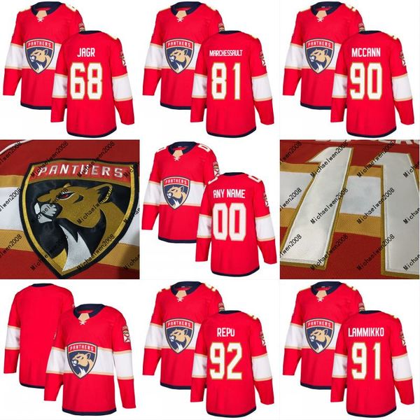 81 Jonathan Marchessault Jersey 2017-2018 Season Florida Panthers 68 Jaromir Jagr 90 Jared McCann 92 Kyle Rau Custom Hockey Jerseys