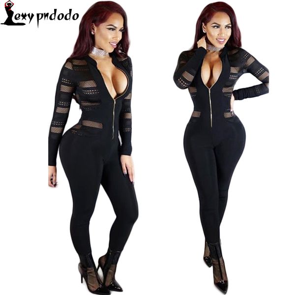 wholesale- monos largos de mujer 2016 see through women black mesh jumpsuit long sleeve party bodysuit women zipper bodycon jumpsuits, Black;white
wholesale- monos largos de mujer 2016 see through women black mesh jumpsuit long sleeve party bodysuit women zipper bodycon jumpsuits, Black;white