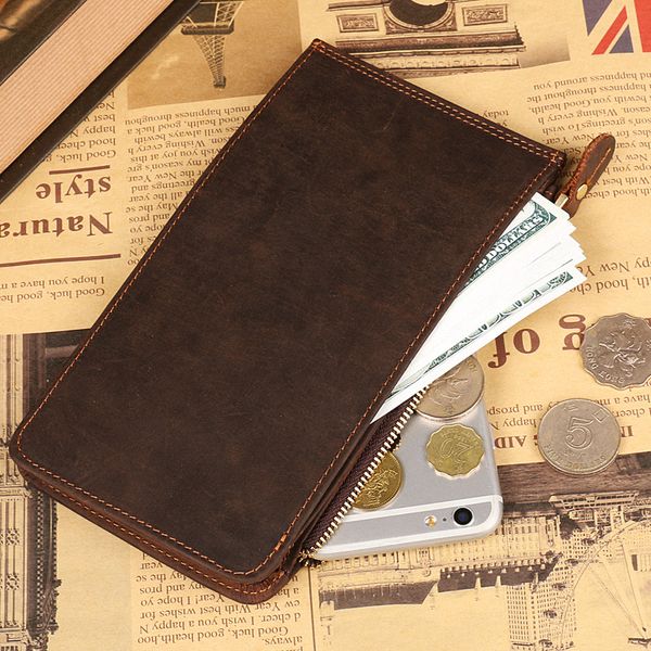 2017 new wallet retro style handmade cow genuine crazy horse leather oil leather men male long purse ing, Red;black
2017 new wallet retro style handmade cow genuine crazy horse leather oil leather men male long purse ing, Red;black