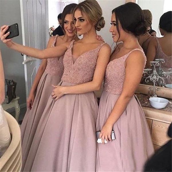 V Neck Sleeveless High-Low Heavy Beaded Junior Country Bridesmaid Dresses Long Maid Of Honor Dress Sparkling Blush Pink Bridesmaid Dresses
V Neck Sleeveless High-Low Heavy Beaded Junior Country Bridesmaid Dresses Long Maid Of Honor Dress Sparkling Blush Pink Bridesmaid Dresses