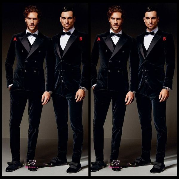 burgundy velvet formal men suits groom groomsmen tuxedos peak lapel wedding morning suits (jacket+pants+vest+bow tie), Black;gray
burgundy velvet formal men suits groom groomsmen tuxedos peak lapel wedding morning suits (jacket+pants+vest+bow tie), Black;gray