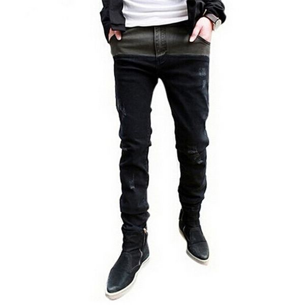 2016 fashion casual men's skinny jeans patchwork denim trousers ripped slim fit trousers all-match j058, Blue
2016 fashion casual men's skinny jeans patchwork denim trousers ripped slim fit trousers all-match j058, Blue