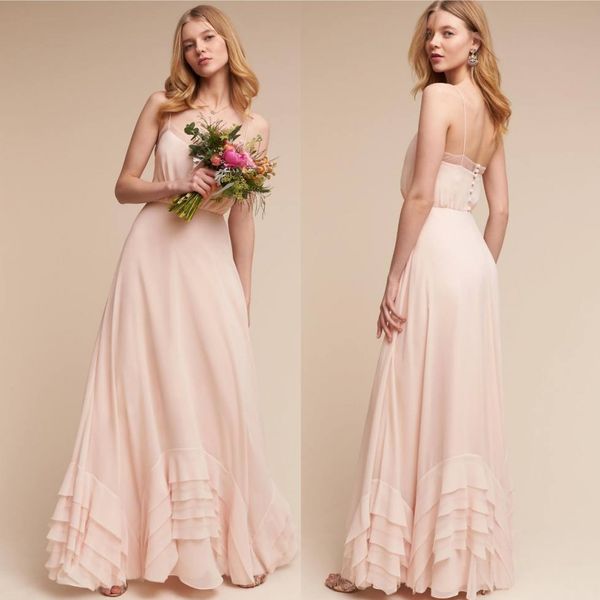 ruffled country bridesmaids dresses spaghetti straps wedding guest dress a-line ankle length chiffon maid of honor gowns, White;pink
ruffled country bridesmaids dresses spaghetti straps wedding guest dress a-line ankle length chiffon maid of honor gowns, White;pink