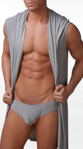 wholesale-2016 summer new men's clothing hooded lace-up bathrobe male fashion home furnishing thin sleeveless gown robes 4, Black;brown
wholesale-2016 summer new men's clothing hooded lace-up bathrobe male fashion home furnishing thin sleeveless gown robes 4, Black;brown