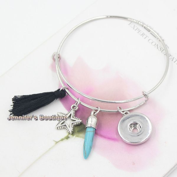 new fashion interchangeable jewelry style bohemian turquoise rivet black tassel adjustable wire snap banglesbracelets for women jewelry, Golden;silver
new fashion interchangeable jewelry style bohemian turquoise rivet black tassel adjustable wire snap banglesbracelets for women jewelry, Golden;silver