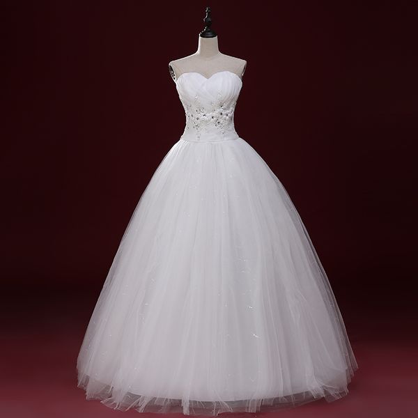 sweetheart tulle ball gown wedding dress with flowers 2016 beaded bridal gowns lace up wedding gowns, White
sweetheart tulle ball gown wedding dress with flowers 2016 beaded bridal gowns lace up wedding gowns, White