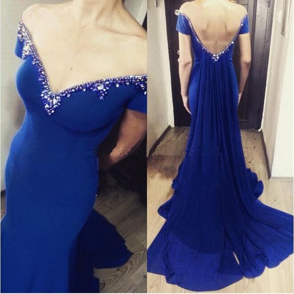 modern royal blue v neck backless evening dresses formal gowns long chiffon crystal off the shoulder with sleeves prom party dress, Black;red
modern royal blue v neck backless evening dresses formal gowns long chiffon crystal off the shoulder with sleeves prom party dress, Black;red