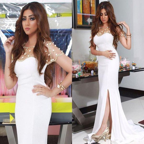new split gorgeous beadings white mermaid chiffon formal evening dress prom dresses party gowns for women, Black
new split gorgeous beadings white mermaid chiffon formal evening dress prom dresses party gowns for women, Black