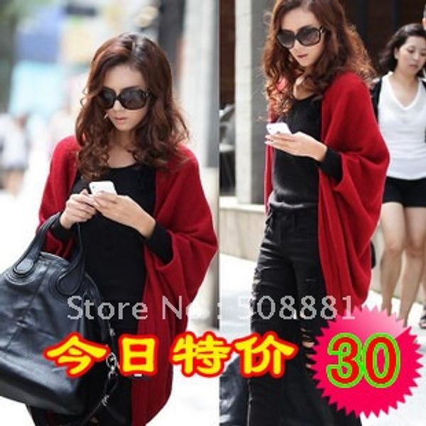 wholesale- 2016 spring women's designers coat sweater loose plus size outwear red color+ ing, White;black
wholesale- 2016 spring women's designers coat sweater loose plus size outwear red color+ ing, White;black