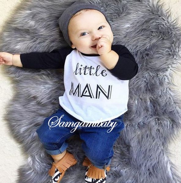 spring autumn ins baby 2pcs clothing suit little man printed long sleeve tshirt + jeans pants kids set children outfits clothes, White
spring autumn ins baby 2pcs clothing suit little man printed long sleeve tshirt + jeans pants kids set children outfits clothes, White