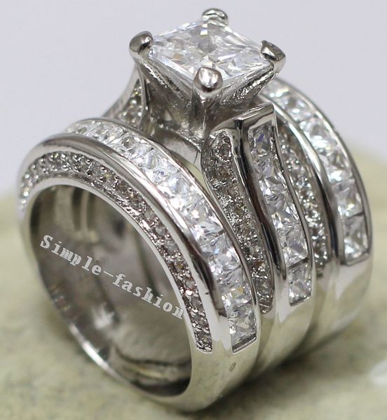 vecalon women fashion jewelry full princess cut 15ct cz diamond engagement wedding band ring set 14kt white gold filled ring, Slivery;golden
vecalon women fashion jewelry full princess cut 15ct cz diamond engagement wedding band ring set 14kt white gold filled ring, Slivery;golden