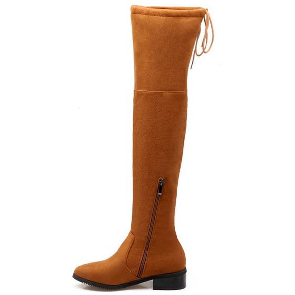 women lace up zipper over the knee boots chaussures femme solid color platform shoes women office footwear size 32-43, Black
women lace up zipper over the knee boots chaussures femme solid color platform shoes women office footwear size 32-43, Black