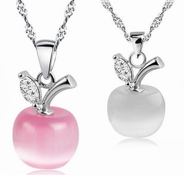 2017 new fashion girl/madam/woman apple opal crystal necklace silver moonstone pendant necklace white pink green
2017 new fashion girl/madam/woman apple opal crystal necklace silver moonstone pendant necklace white pink green