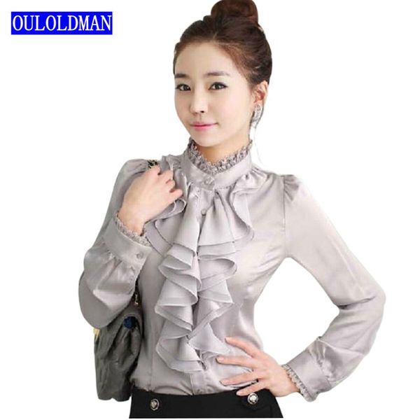 2019 Women Basic Body Shirt Blouse Ruffle Long Sleeve Lace Stand Collar Mandarin Fashion OL Korean Office Lady Work Brand Tops Blusas
2019 Women Basic Body Shirt Blouse Ruffle Long Sleeve Lace Stand Collar Mandarin Fashion OL Korean Office Lady Work Brand Tops Blusas