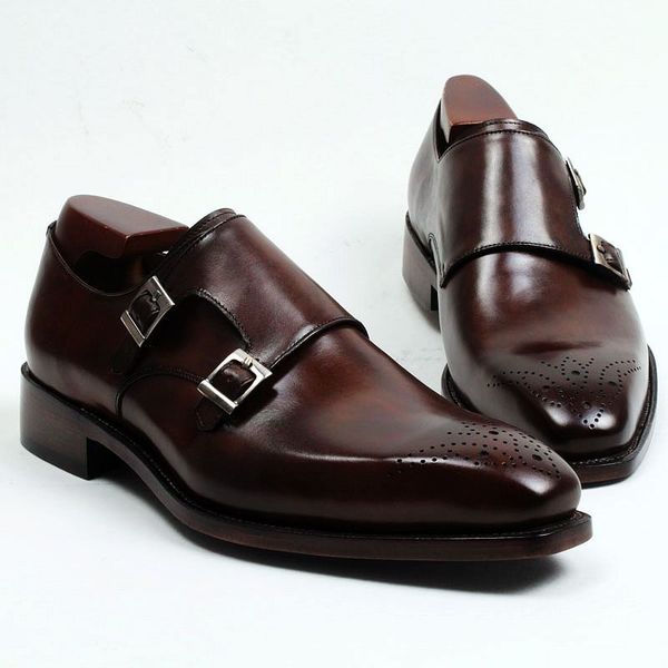 men dress shoes monk shoes custom handmade shoes genuine calf leather color dark brown strap double buckles hd-247, Black
men dress shoes monk shoes custom handmade shoes genuine calf leather color dark brown strap double buckles hd-247, Black