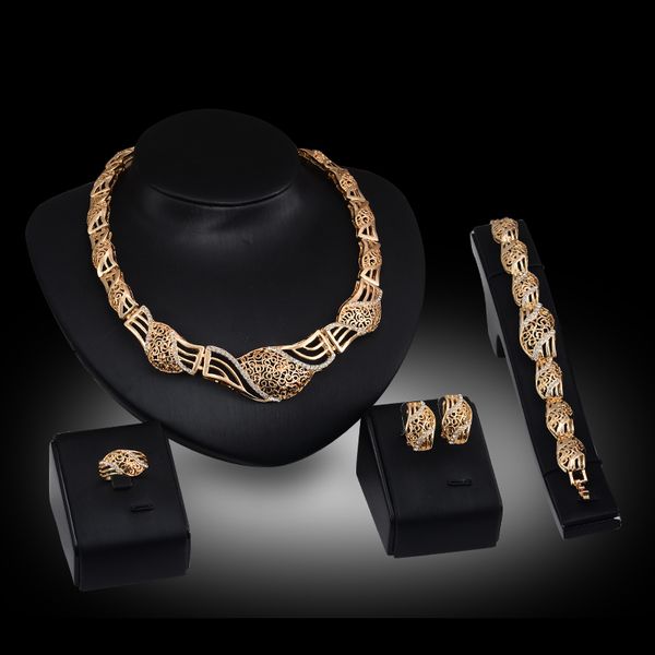 bracelets necklaces earrings rings jewelry sets fashion rhinestone 18k gold plated geometric hollow out 4-piece set party jewelry js043, Slivery;golden
bracelets necklaces earrings rings jewelry sets fashion rhinestone 18k gold plated geometric hollow out 4-piece set party jewelry js043, Slivery;golden