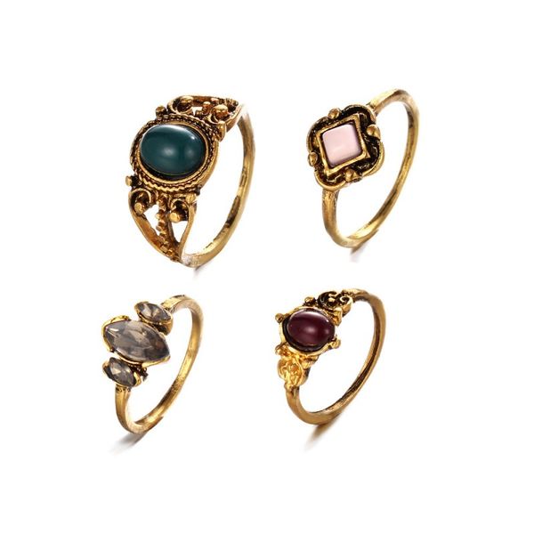 4 pieces/set turkish retro gem stones joint knuckle nail midi ring set trendy boho ring set golden fashion jewelry d20s, Silver
4 pieces/set turkish retro gem stones joint knuckle nail midi ring set trendy boho ring set golden fashion jewelry d20s, Silver