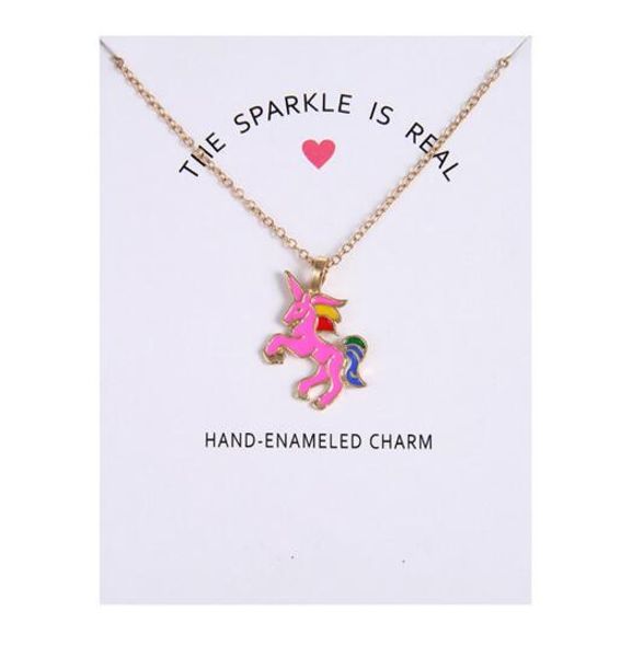 dhl necklace with card rainbow unicorn colored glaze horses pendant noble delicate gold silver choker clavicle necklace valentine day gift
dhl necklace with card rainbow unicorn colored glaze horses pendant noble delicate gold silver choker clavicle necklace valentine day gift