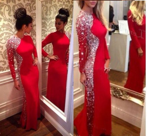 Crystal Long Sleeves Red Evening Dress Vestido De Festa High Neck Sheath Evening Gown 2019 Newest Floor Length Formal Prom Dresses Gown
Crystal Long Sleeves Red Evening Dress Vestido De Festa High Neck Sheath Evening Gown 2019 Newest Floor Length Formal Prom Dresses Gown