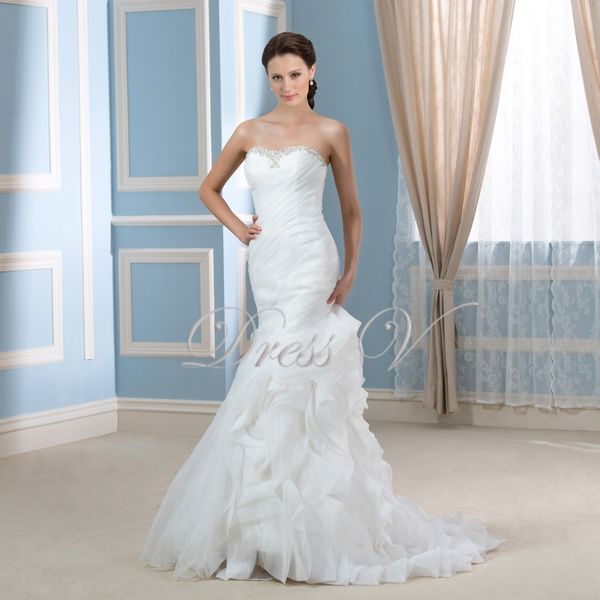 New Arrival Sweetheart Mermaid Wedding Dresses 2019 Pleated Organza Sheer Backless Sequins Bride Dress Plus Size Bridal Gowns Custom Made
New Arrival Sweetheart Mermaid Wedding Dresses 2019 Pleated Organza Sheer Backless Sequins Bride Dress Plus Size Bridal Gowns Custom Made