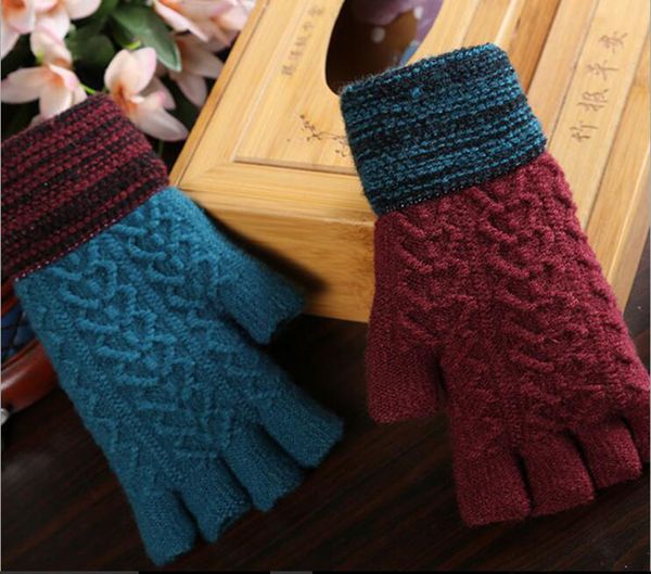 men' knitted wool winter thickening warm half-exposed fingers refers to five fingers gloves students write keyboard typing wholesale, Blue;gray
men' knitted wool winter thickening warm half-exposed fingers refers to five fingers gloves students write keyboard typing wholesale, Blue;gray