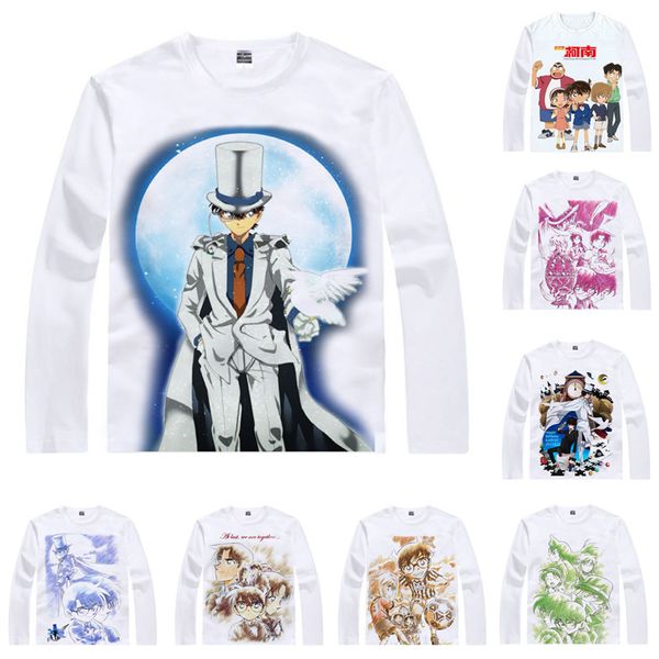 anime shirt detective conan meitantei konan t-shirts multi-style long sleeve jimmy kudo rachel moore cosplay motivs kawaii shirts, White;black 
anime shirt detective conan meitantei konan t-shirts multi-style long sleeve jimmy kudo rachel moore cosplay motivs kawaii shirts, White;black