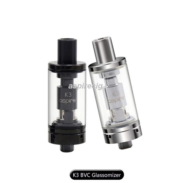 

100% подлинный Aspire K3 BVC Glassomizer танк 1.8 ohm Nautilus K3 бак BVC распылитель 2 мл емкость Нижняя вертикальная катушка лучше всего подходит K3 комплект